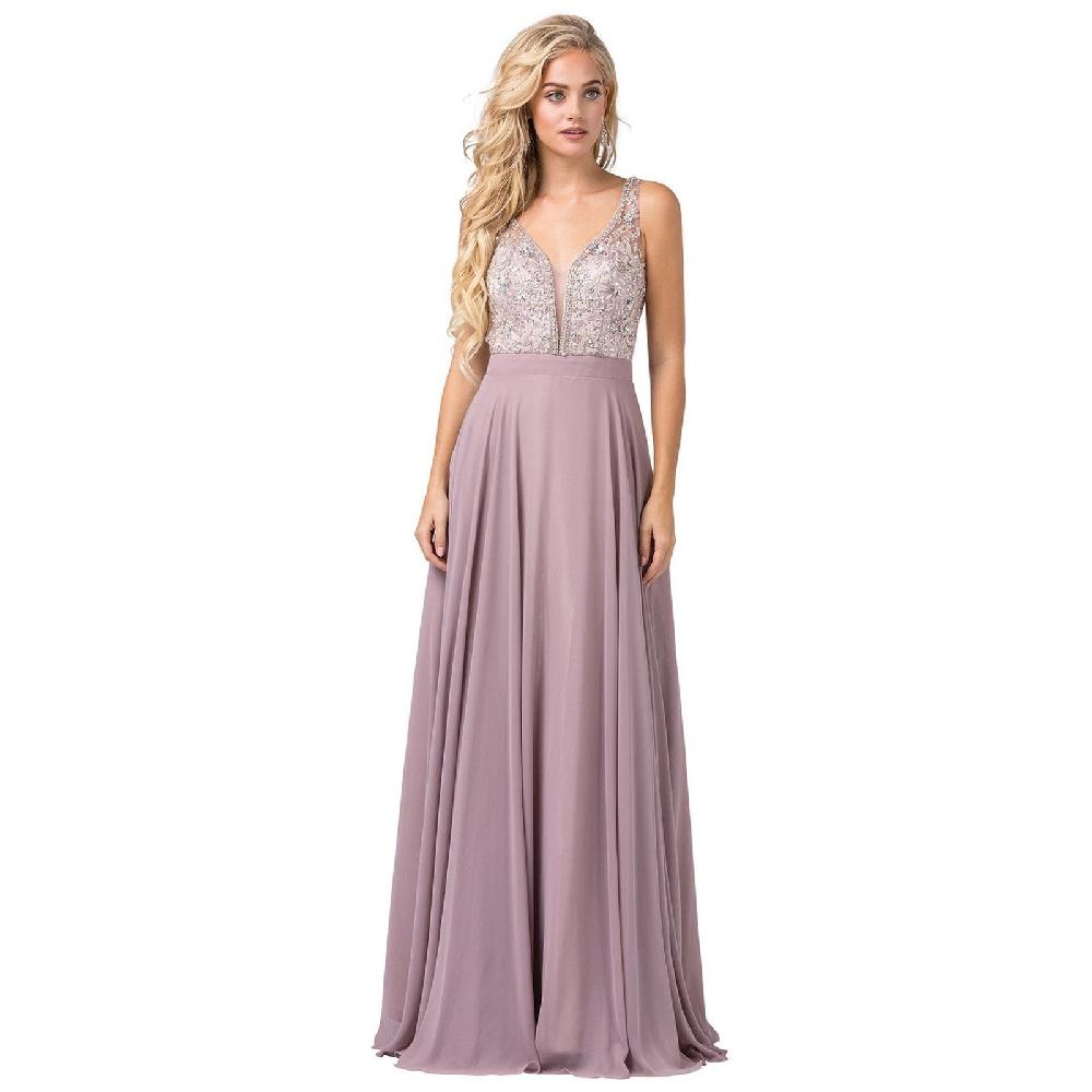 VESTIDO MUJER UNIQUE MOCA LARGO L2669 - 1