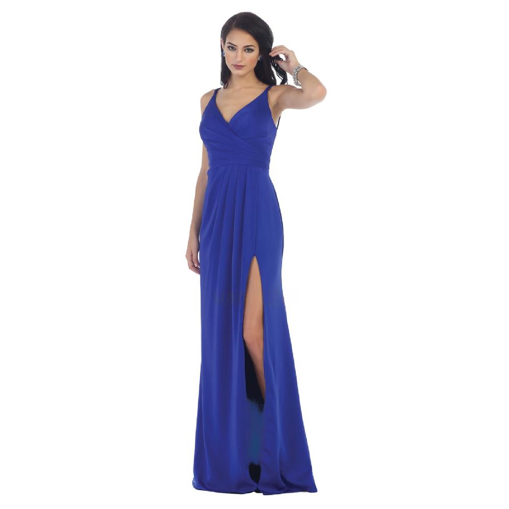 VESTIDO MUJER UNIQUE AZUL LARGO L1469 REY - 1