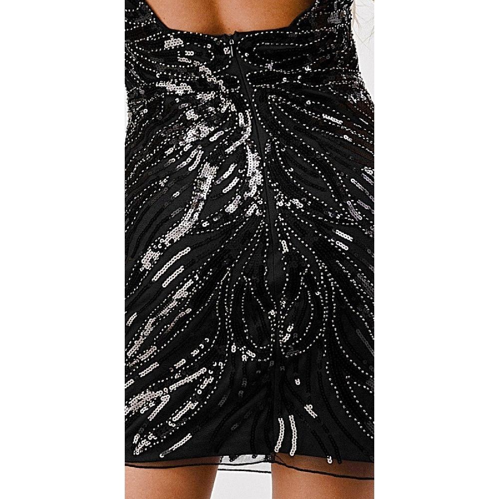 VESTIDO FIESTA MUJER UNIQUE NEGRO C2170 - 4