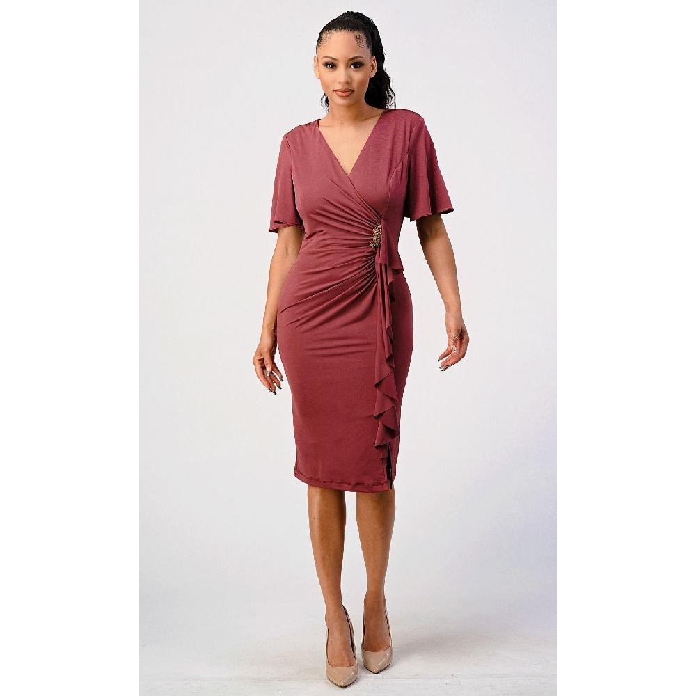 VESTIDO MUJER UNIQUE BURDEO MEDIO M660 - 1
