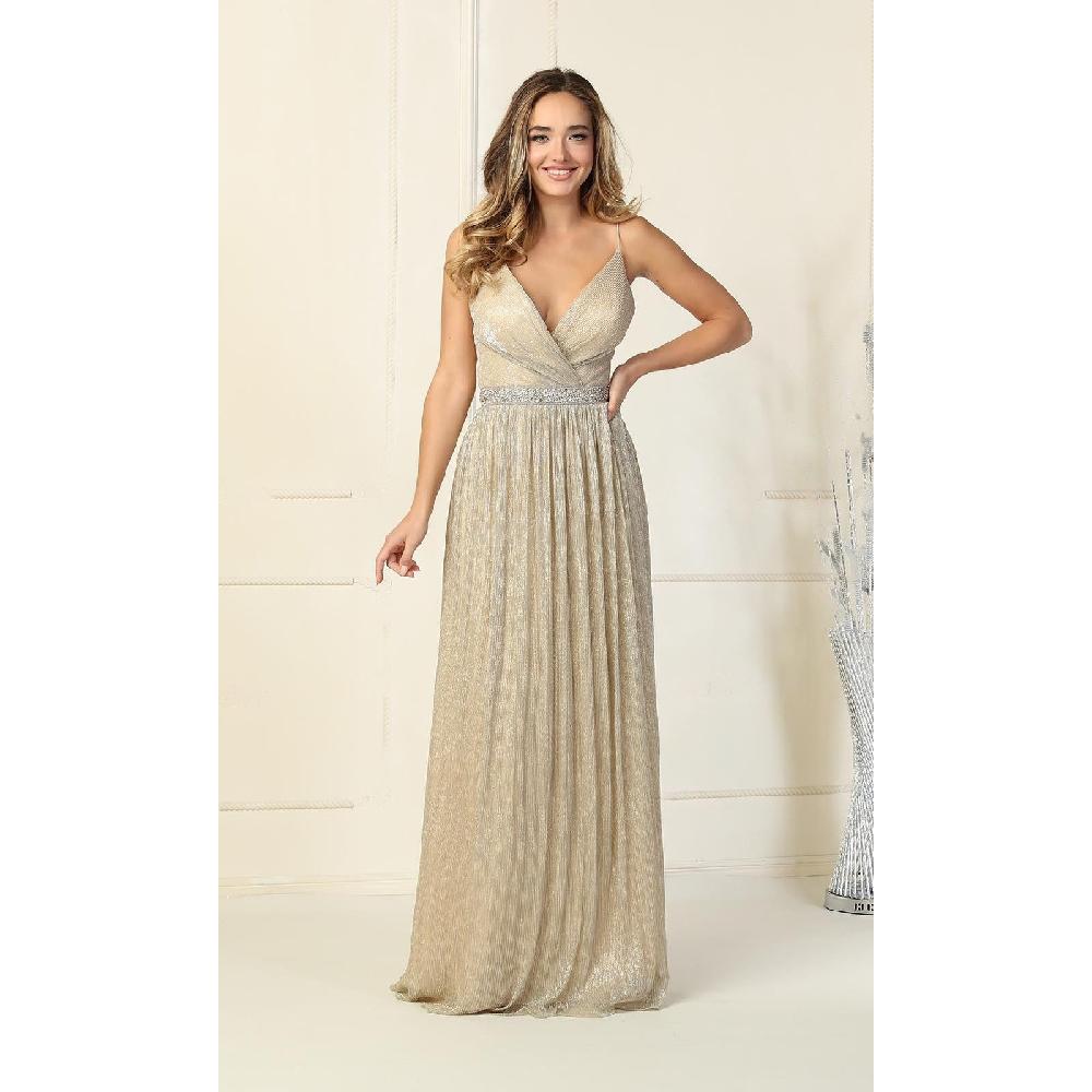 VESTIDO MUJER UNIQUE CHAMPAGNE LARGO L1841 - 1
