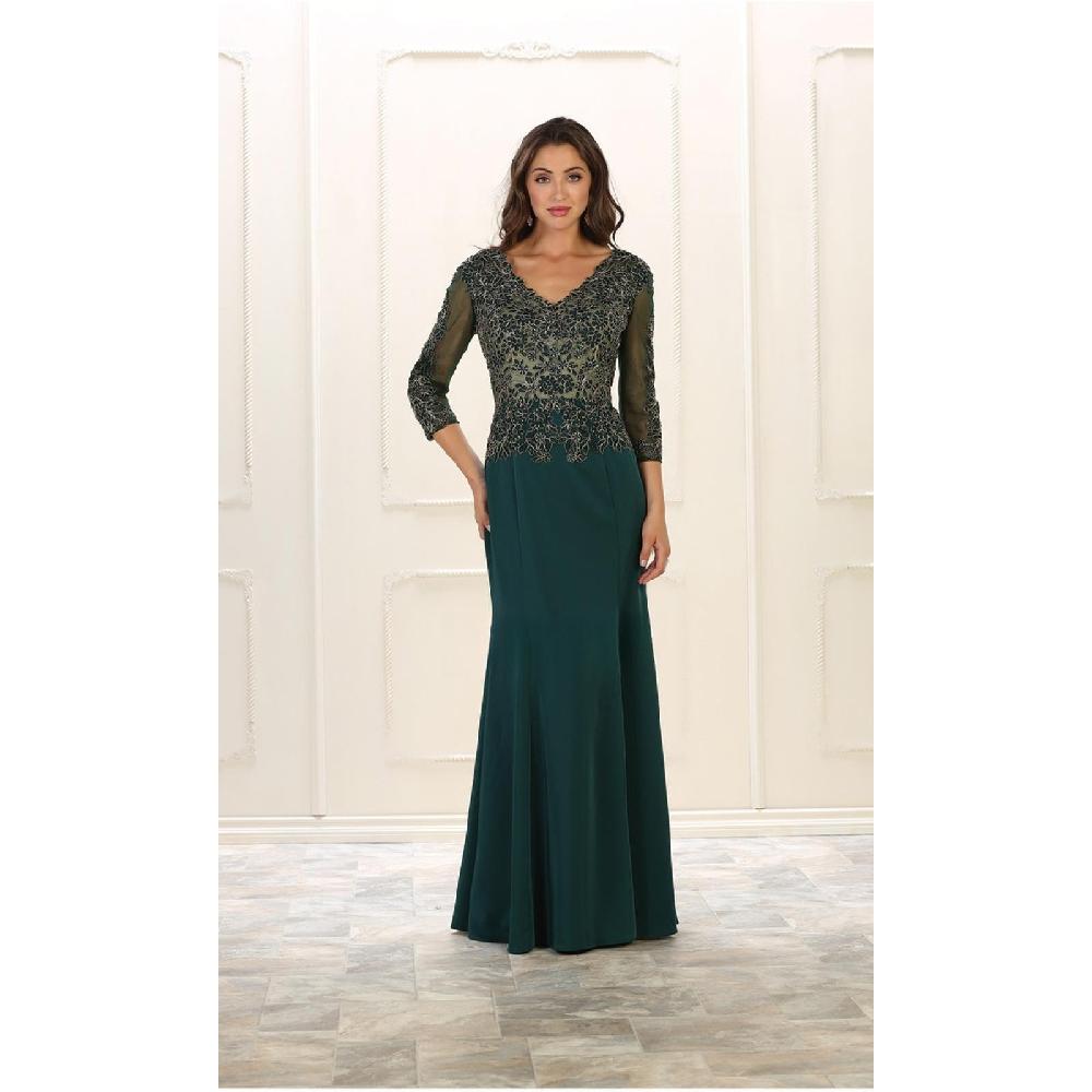 VESTIDO MUJER UNIQUE VERDE LARGO L1505 - 1