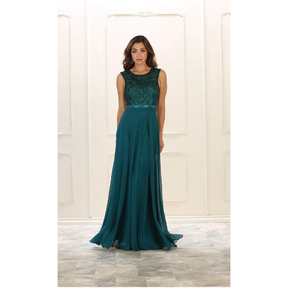 VESTIDO MUJER UNIQUE VERDE LARGO L1519 - 1