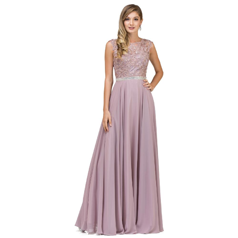 VESTIDO MUJER UNIQUE ROSADO LARGO L9675 - 1