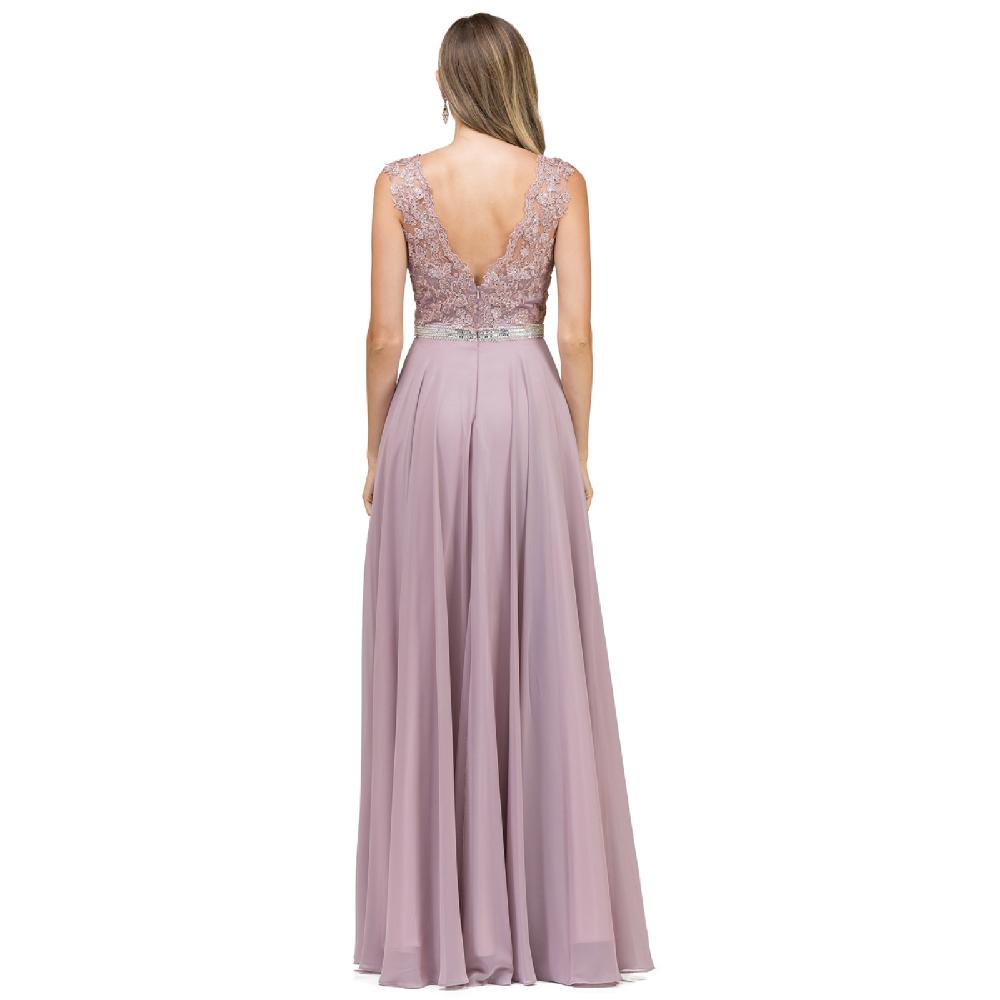 VESTIDO MUJER UNIQUE ROSADO LARGO L9675 - 2