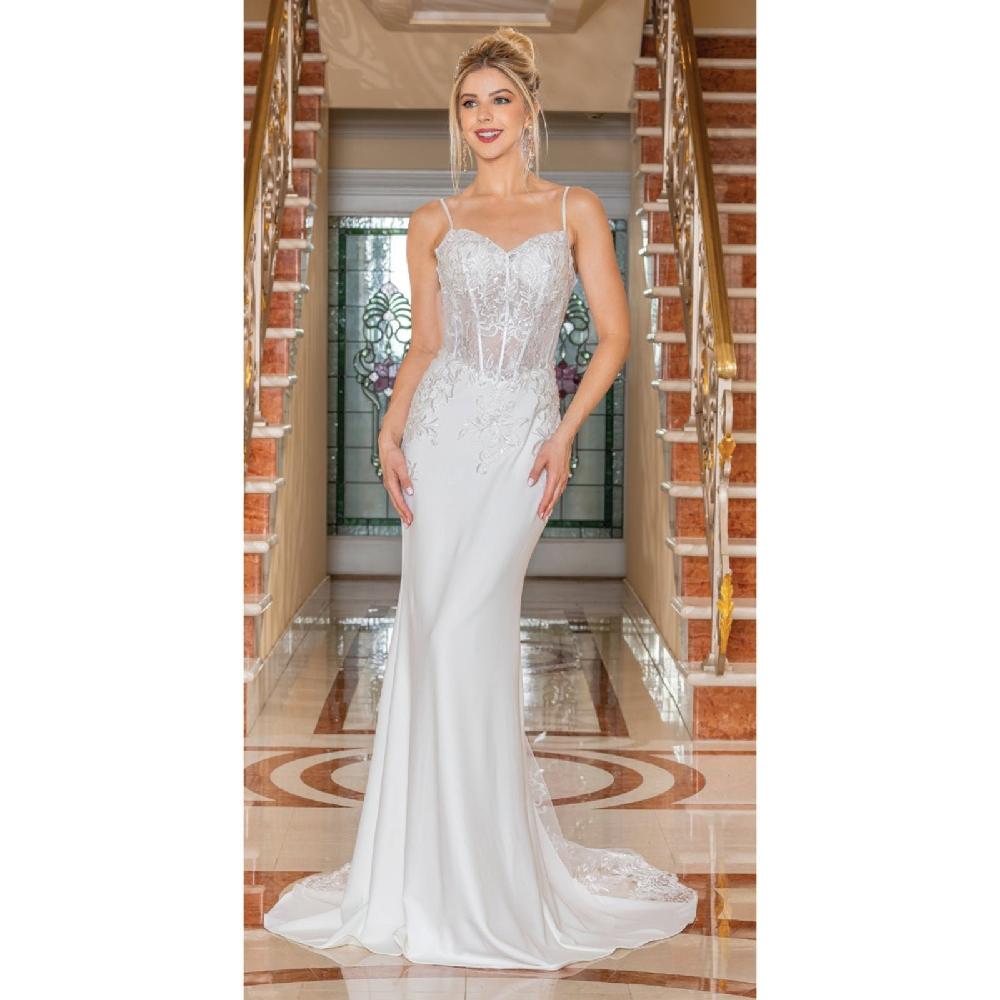VESTIDO MUJER UNIQUE BLANCO LARGO L0204 - 1