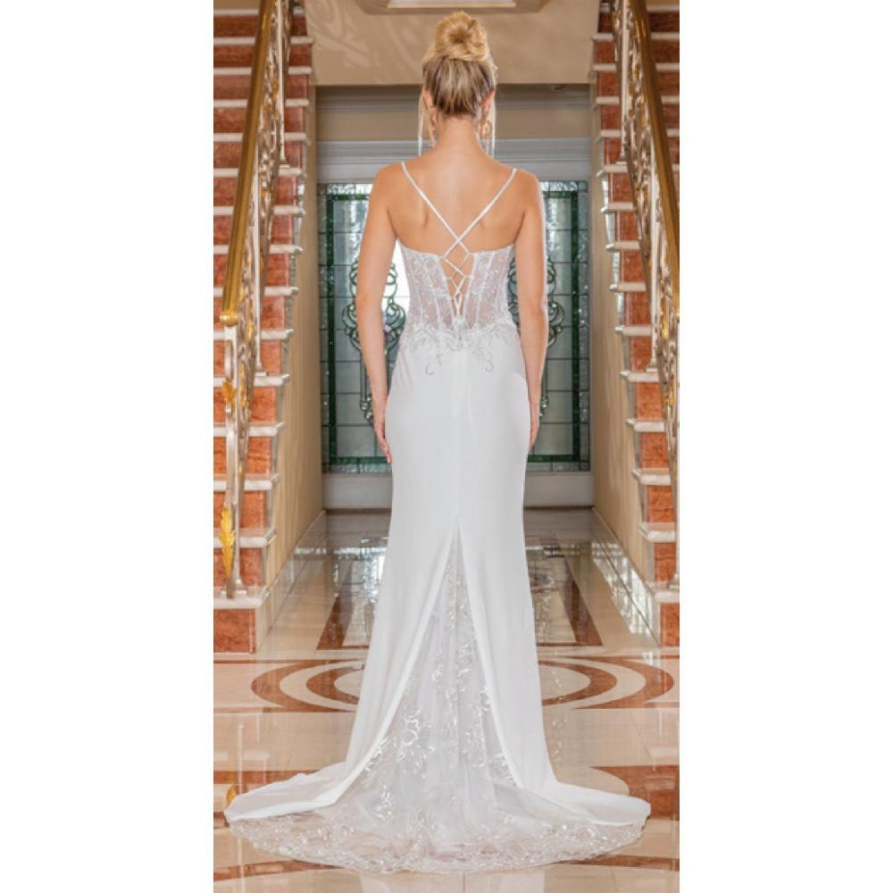 VESTIDO MUJER UNIQUE BLANCO LARGO L0204 - 2