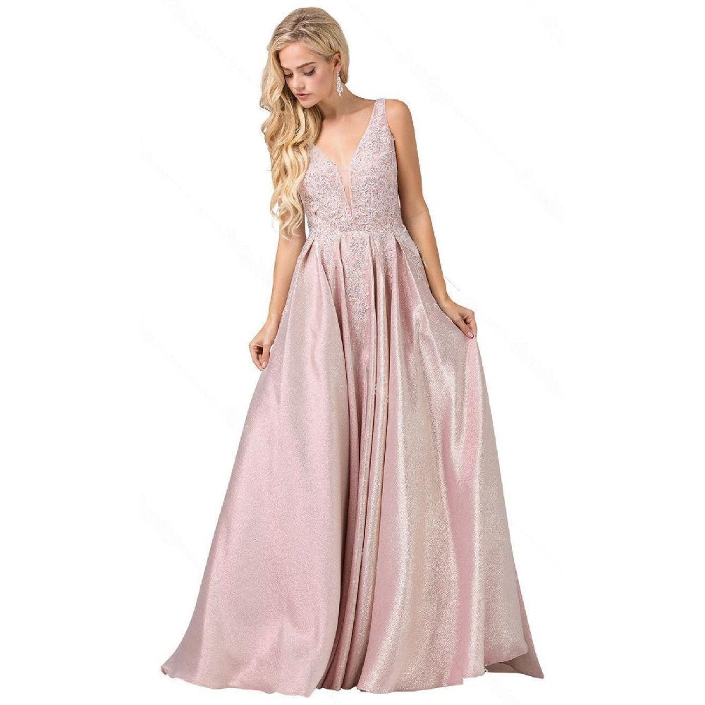 VESTIDO MUJER UNIQUE ROSADO LARGO L2747 - 1
