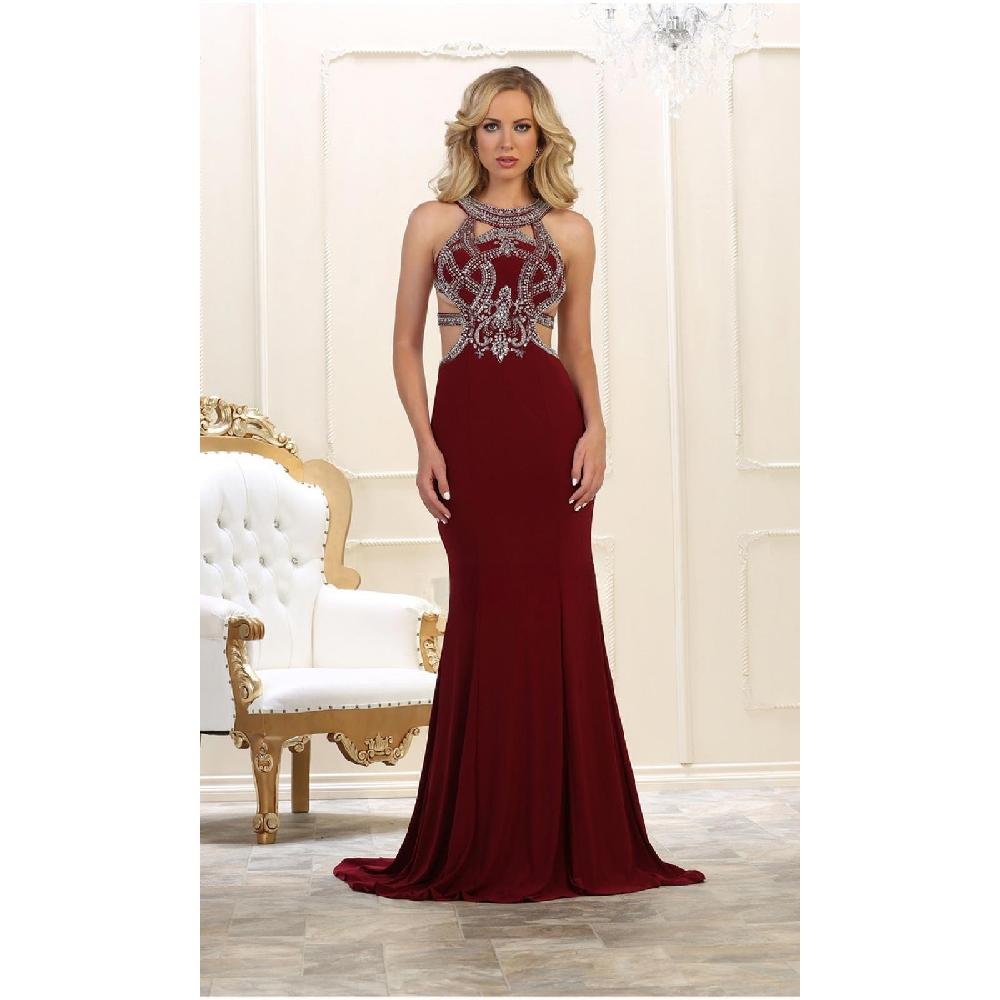 VESTIDO MUJER UNIQUE BURDEO LARGO L1548 - 1