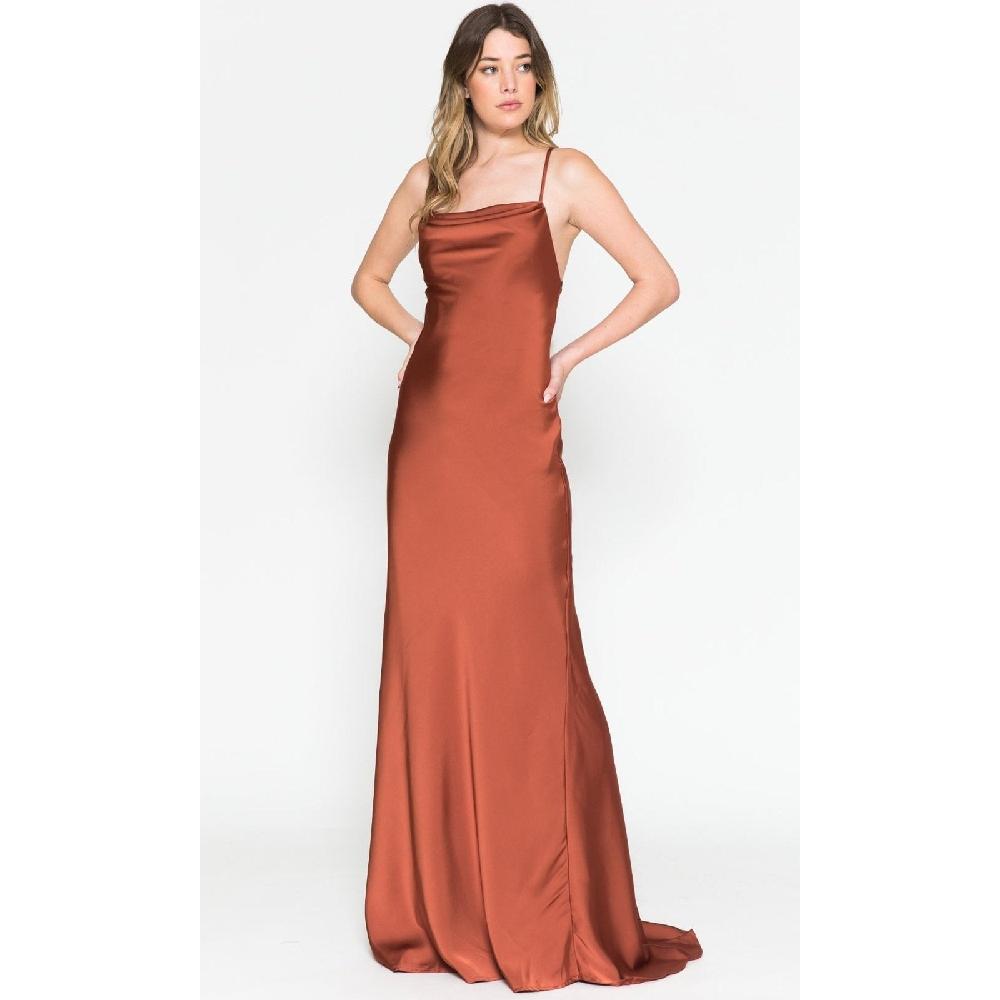 VESTIDO MUJER UNIQUE CAFÉ LARGO L6111 SIENA - 1