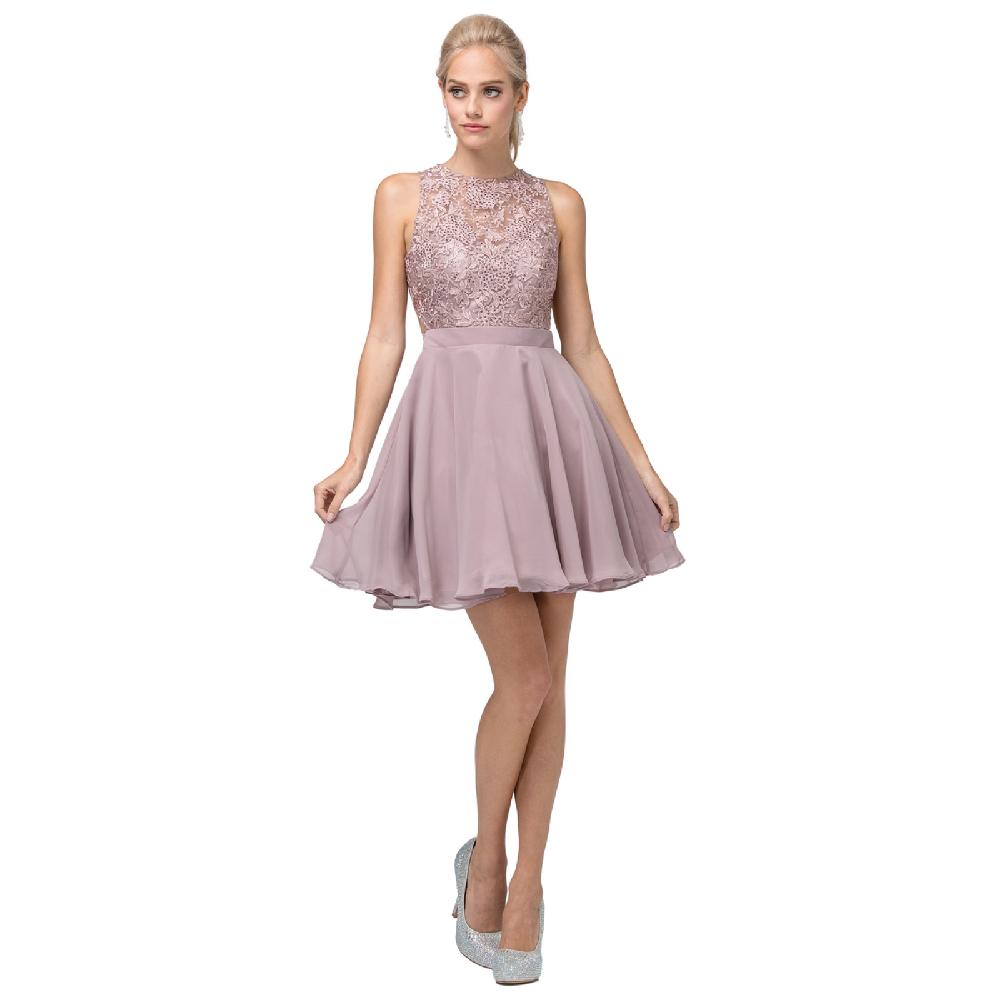 VESTIDO MUJER UNIQUE ROSADO CORTO C3012 - 1