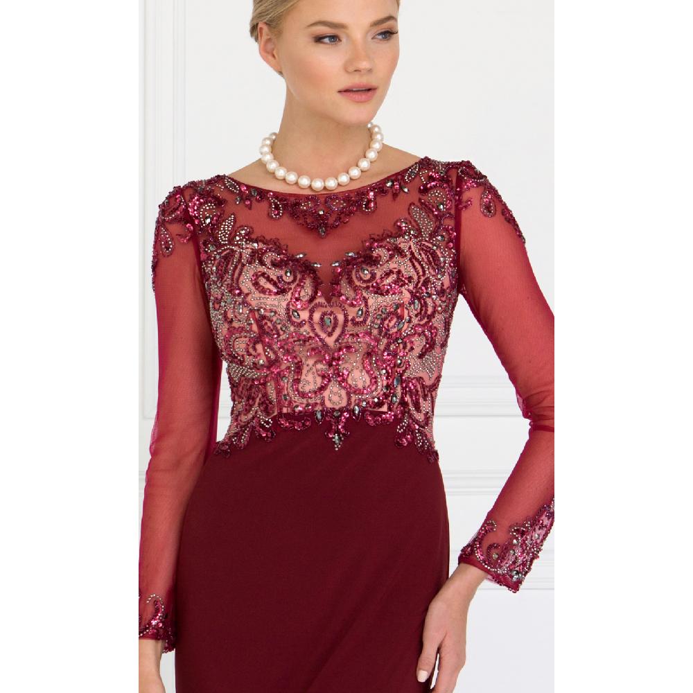 VESTIDO MUJER UNIQUE BURDEO LARGO L1506 - 2