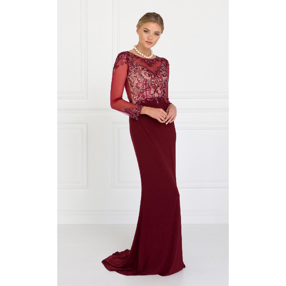 VESTIDO MUJER UNIQUE BURDEO LARGO L1506 - 3