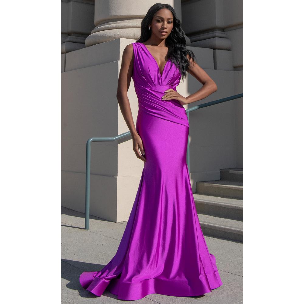 VESTIDO MUJER UNIQUE MAGENTA LARGO L370 - 1