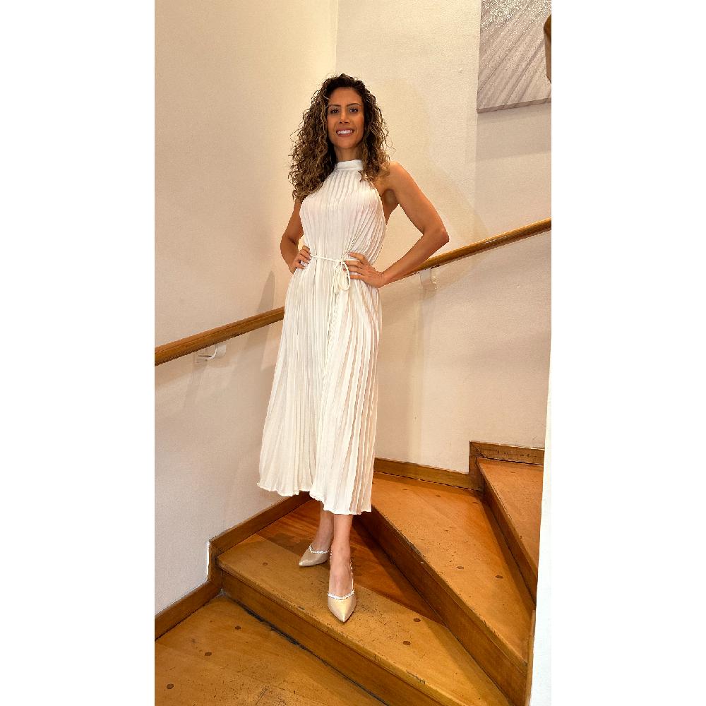 VESTIDO MUJER UNIQUE BLANCO MEDIO M1446 - 2