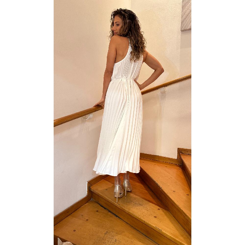 VESTIDO MUJER UNIQUE BLANCO MEDIO M1446 - 4