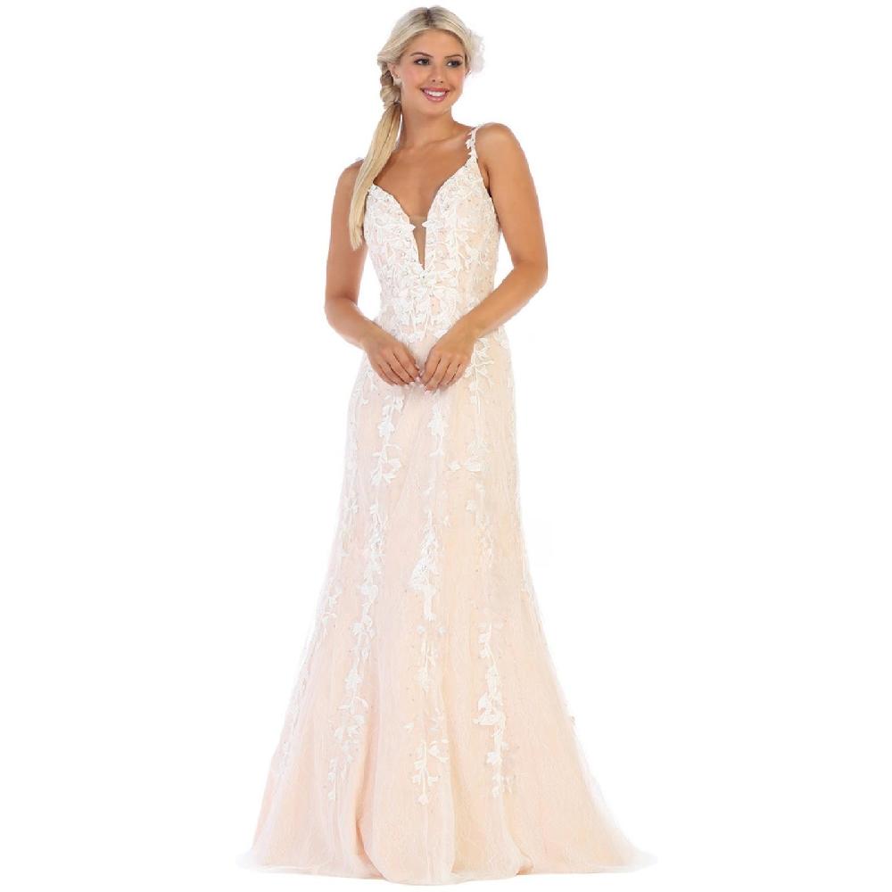 VESTIDO MUJER UNIQUE NUDE LARGO L7697 - 1