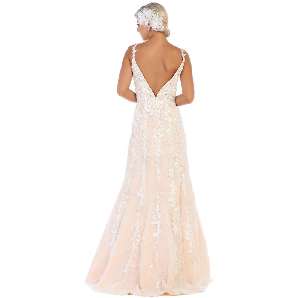 VESTIDO MUJER UNIQUE NUDE LARGO L7697 - 2