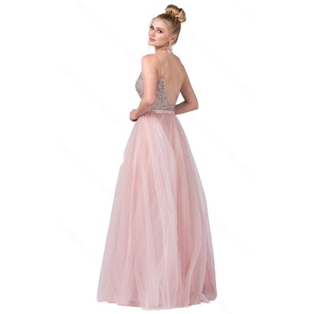 VESTIDO MUJER UNIQUE ROSADO LARGO L2644 - 2