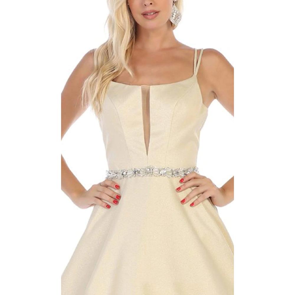 VESTIDO MUJER UNIQUE DORADO LARGO L7734 - 3