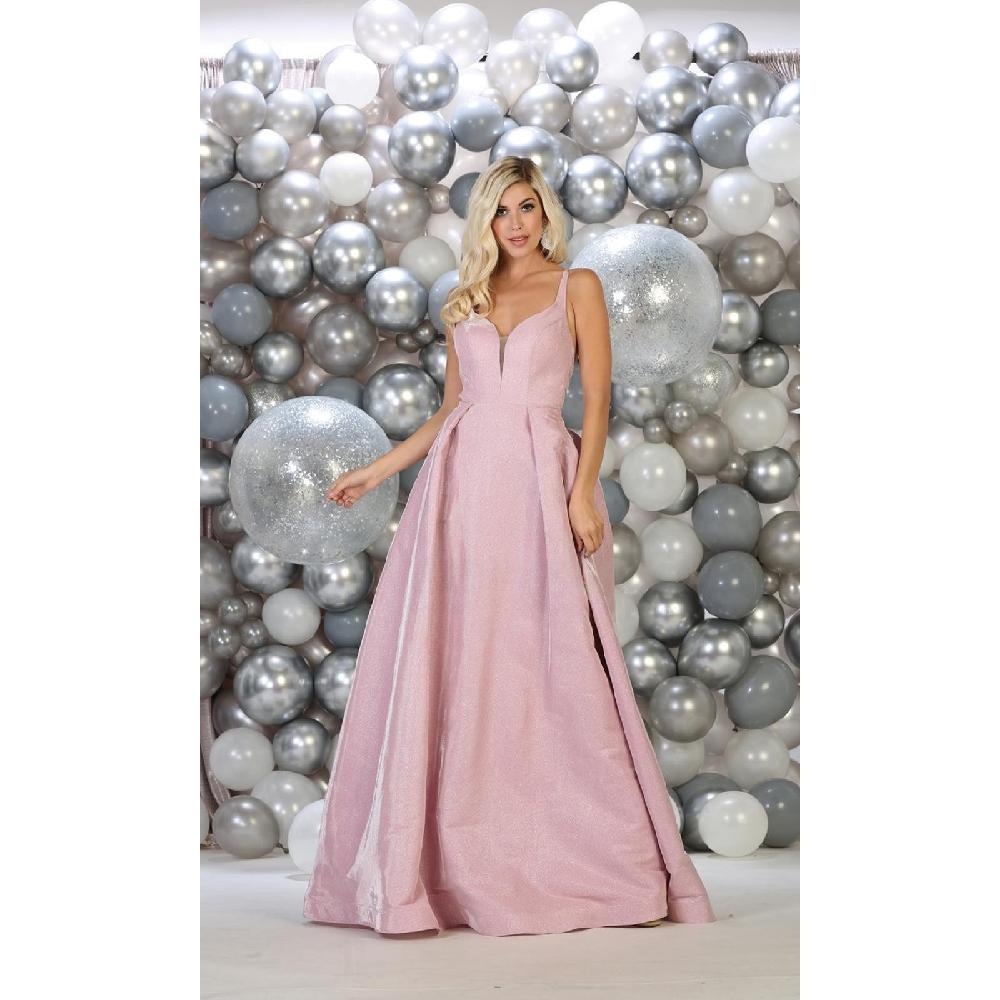 VESTIDO MUJER UNIQUE ROSADO LARGO L7759 - 1