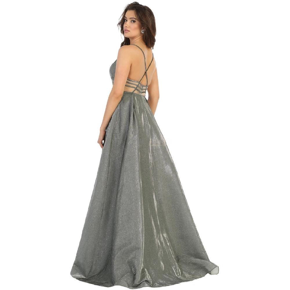 VESTIDO MUJER UNIQUE ROSADO LARGO L7759 - 2