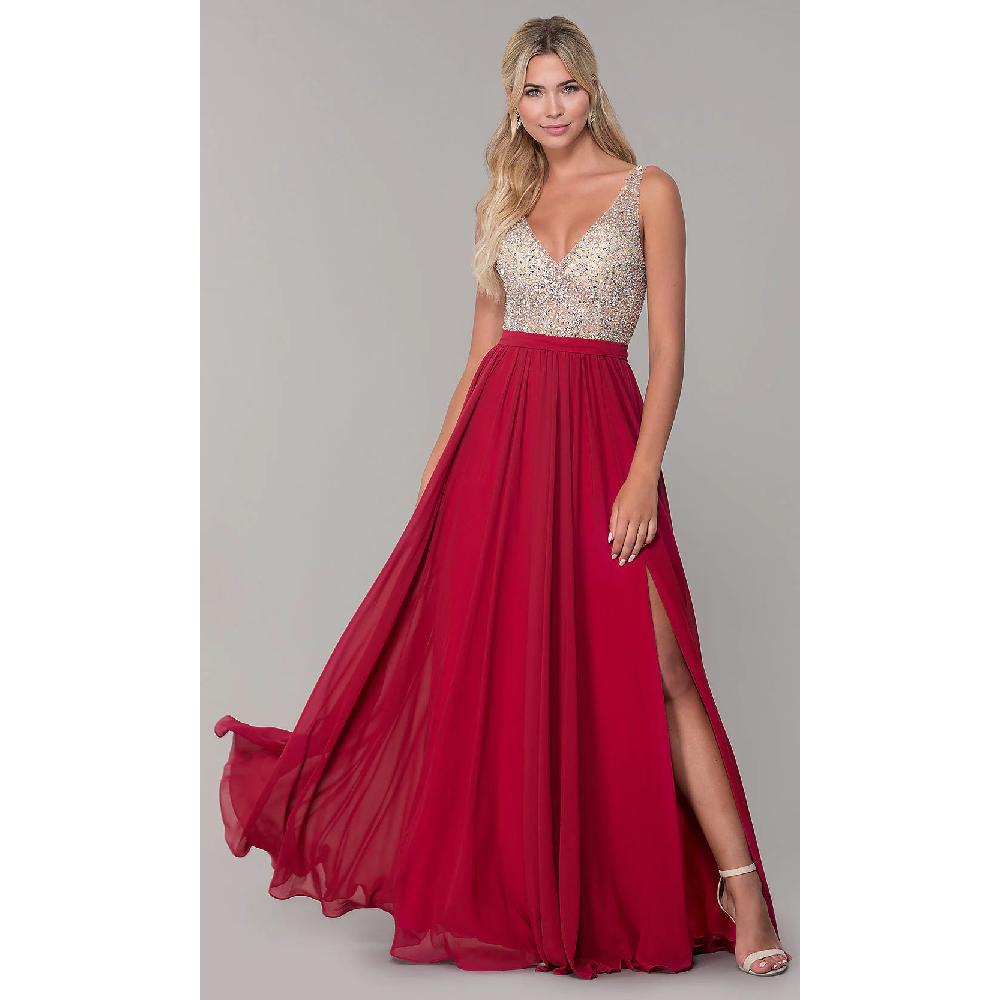 VESTIDO MUJER UNIQUE BURDEO LARGO L2569 - 1