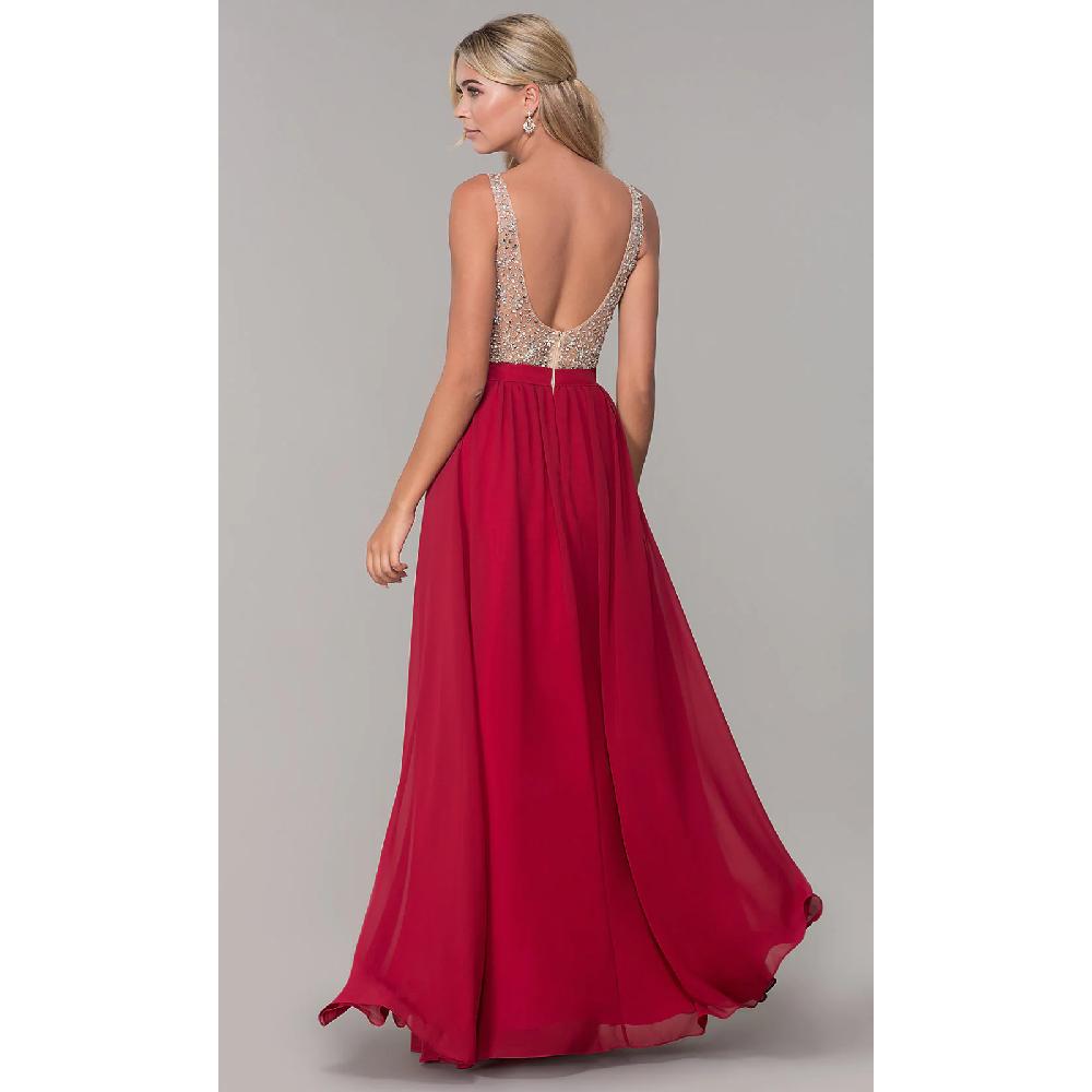 VESTIDO MUJER UNIQUE BURDEO LARGO L2569 - 2