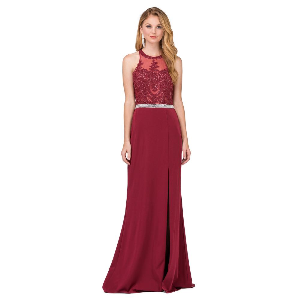 VESTIDO MUJER UNIQUE BURDEO LARGO L9702 - 1