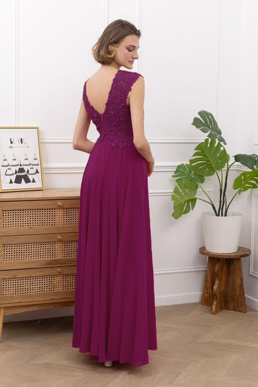 VESTIDO DE FIESTA LARGO L9336 MORADO - 2