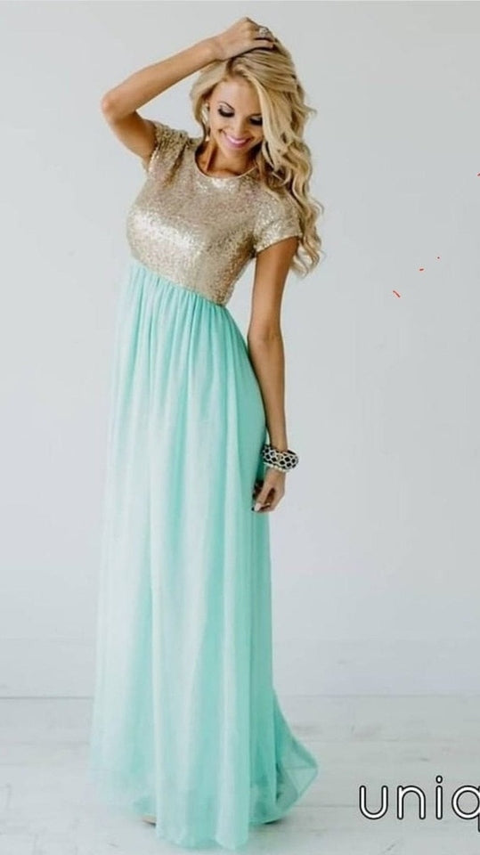 VESTIDO LARGO L605 MENTA - 1