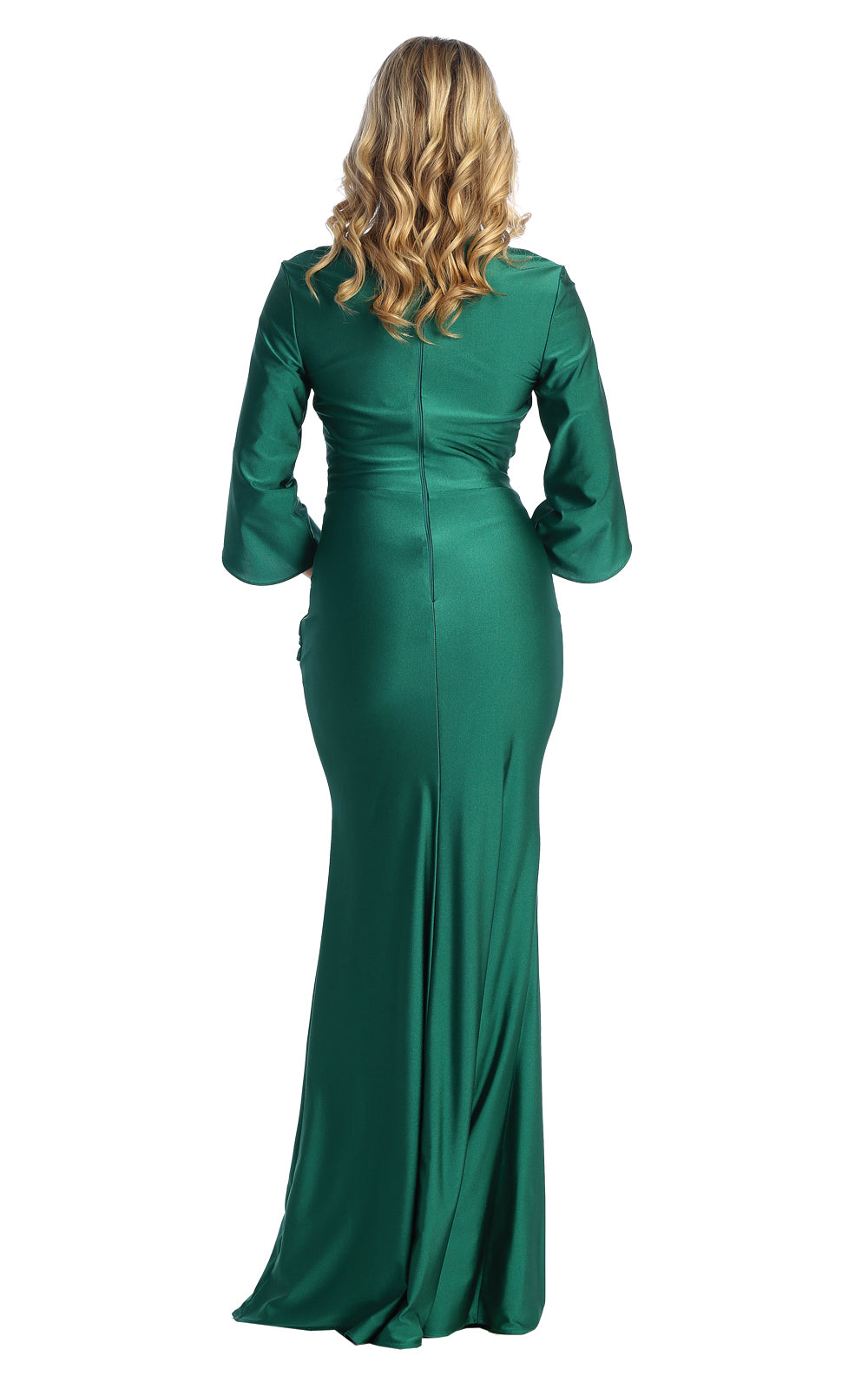 VESTIDO DE FIESTA LARGO L1831 VERDE ESMERALDA - 2