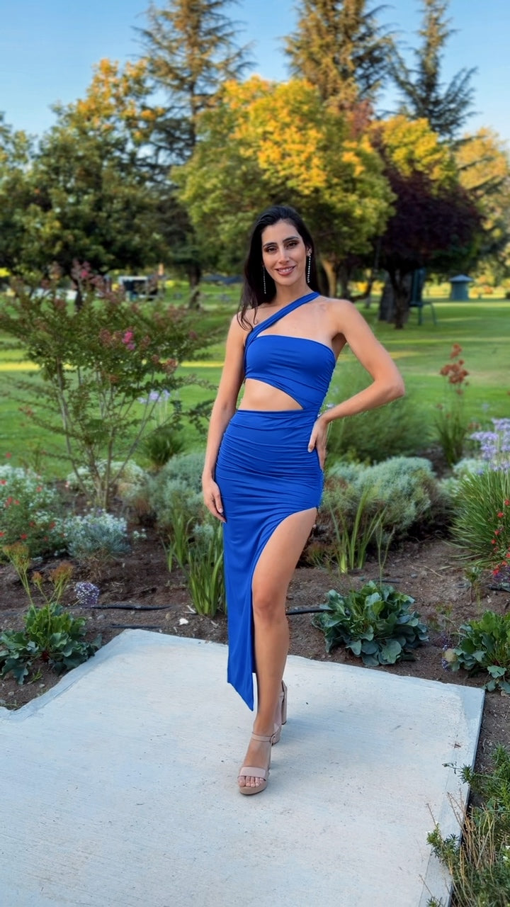 VESTIDO DE FIESTA L858069 AZUL REY - 2