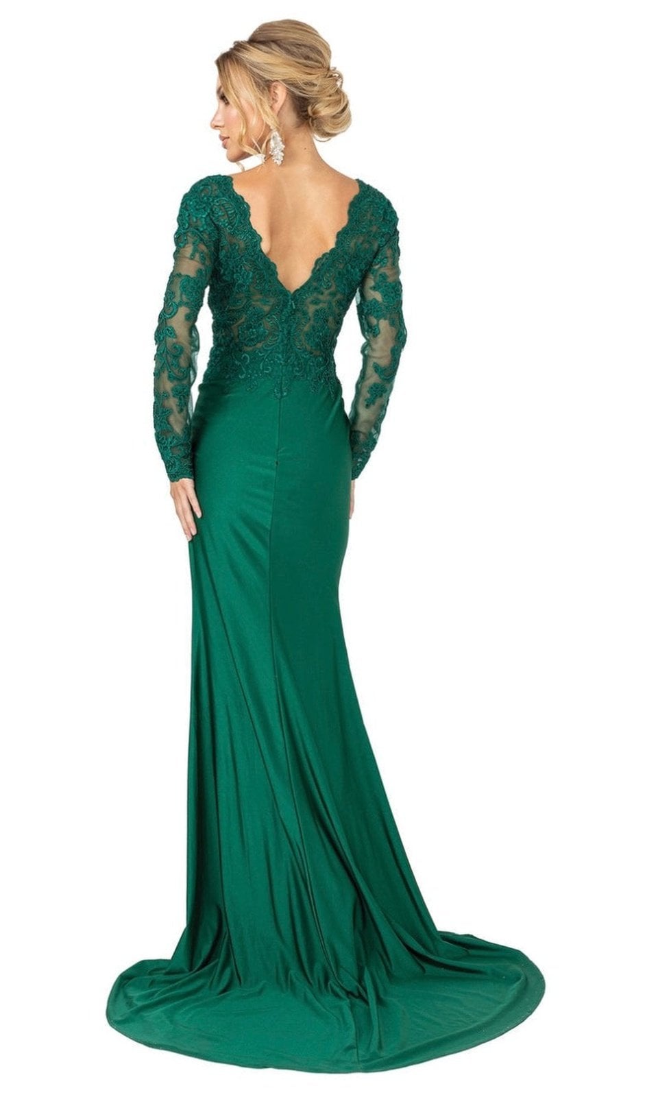 VESTIDO DE FIESTA LARGO L4124 VERDE - 2