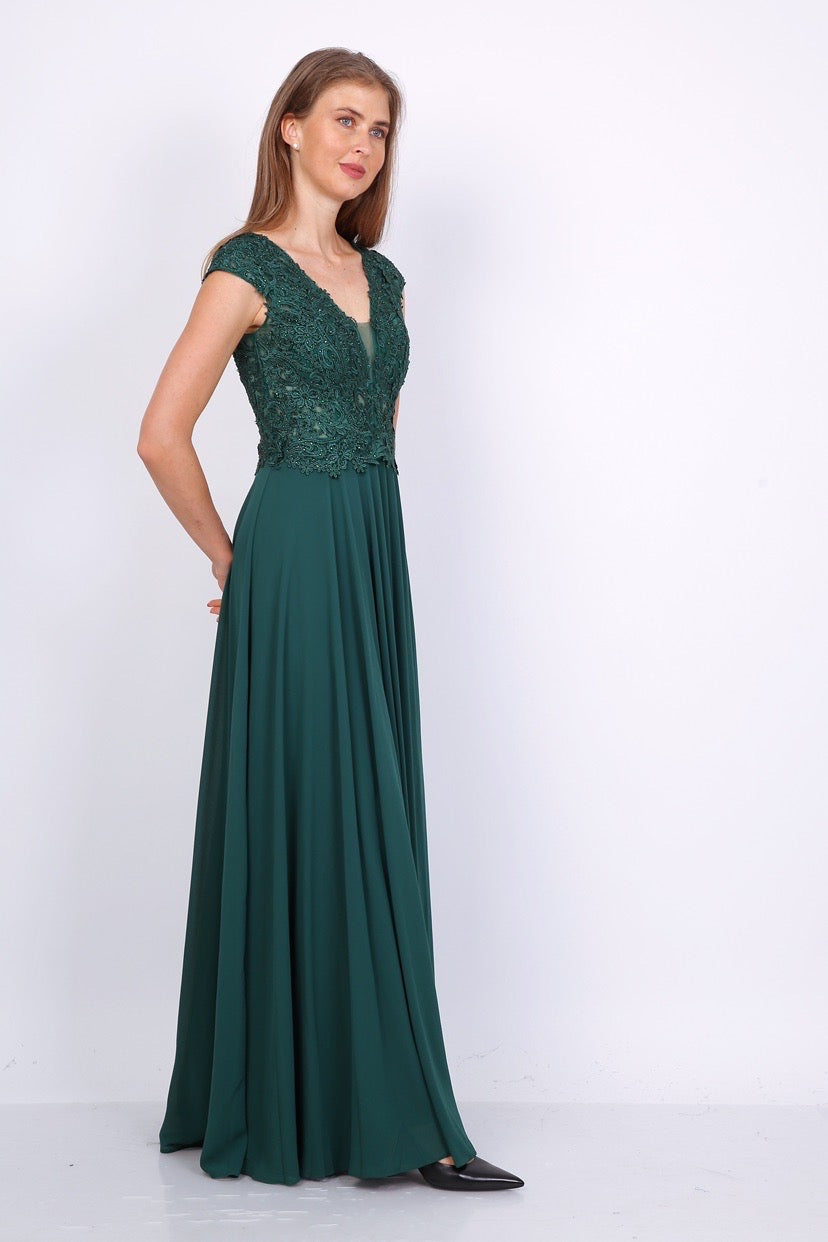 VESTIDO DE FIESTA LARGO L9336 VERDE - 2