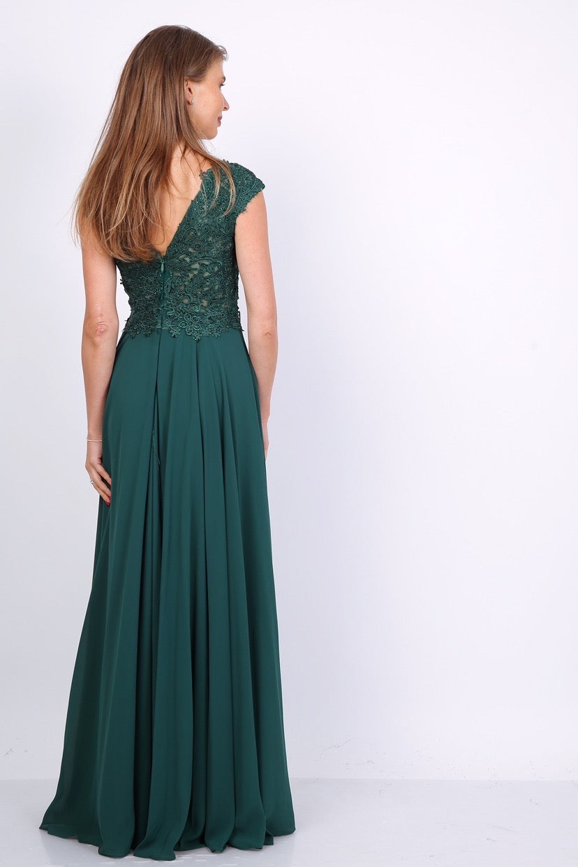 VESTIDO DE FIESTA LARGO L9336 VERDE - 3