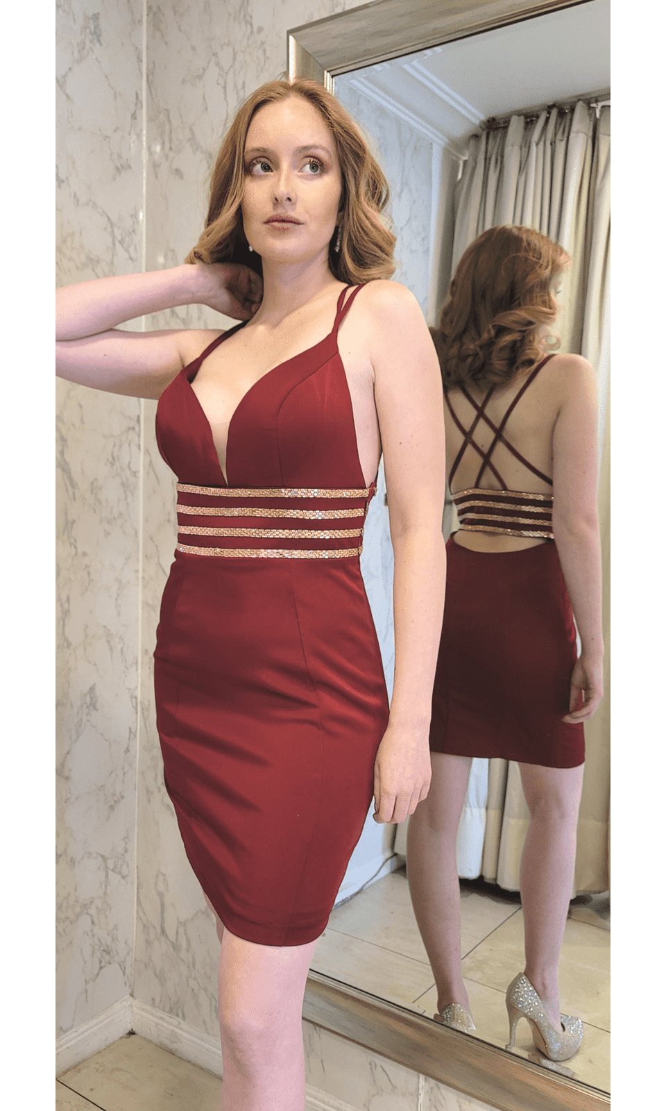 VESTIDO CORTO CSET GRANATE - 1