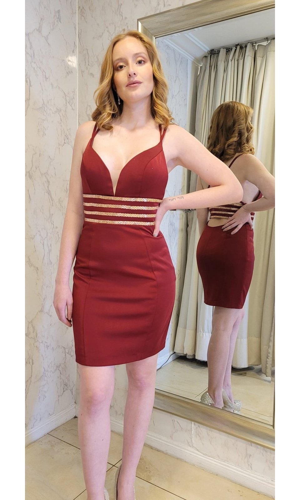VESTIDO CORTO CSET GRANATE - 2