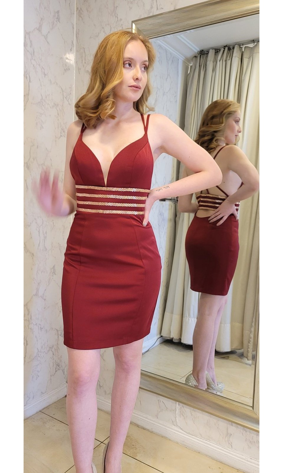 VESTIDO CORTO CSET GRANATE - 4