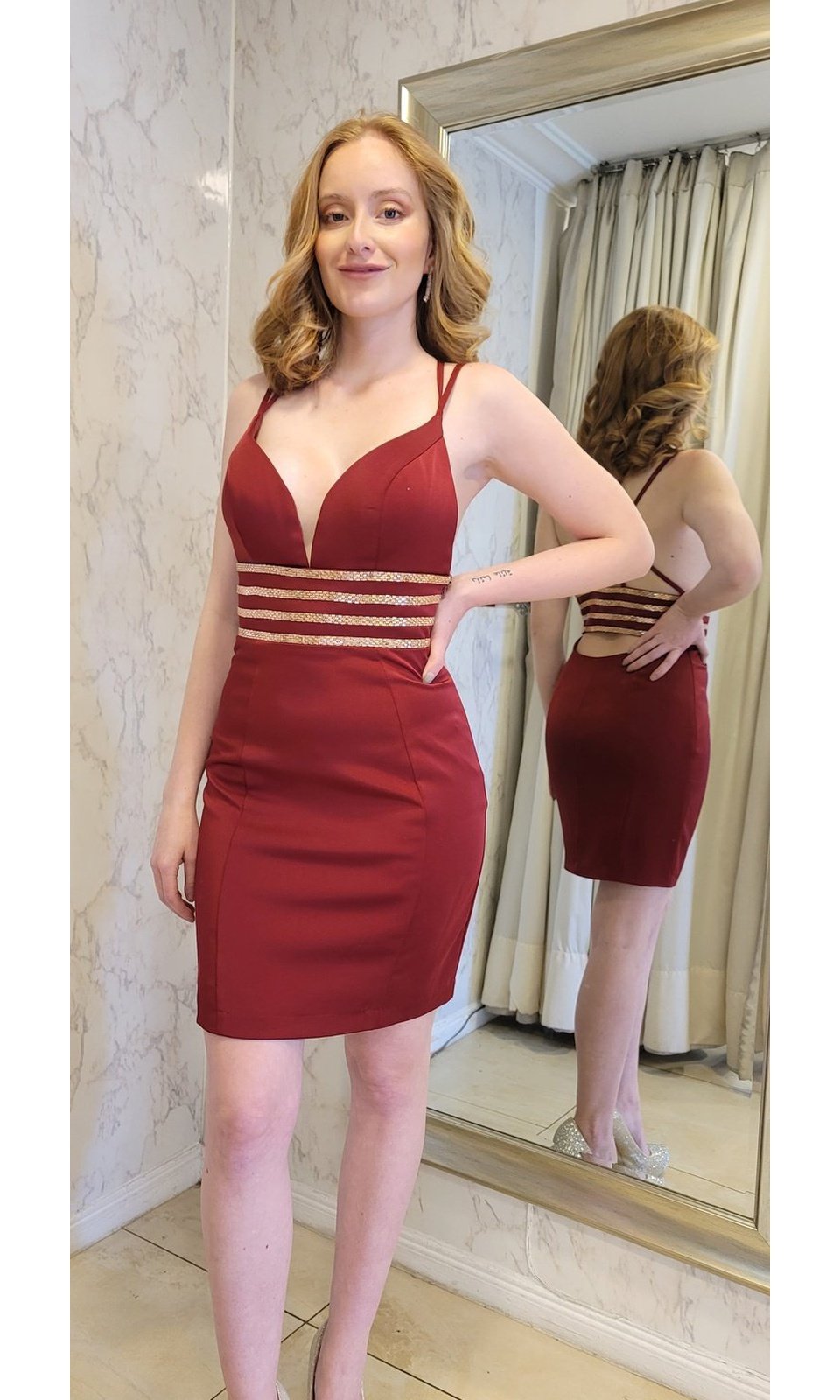 VESTIDO CORTO CSET GRANATE - 5