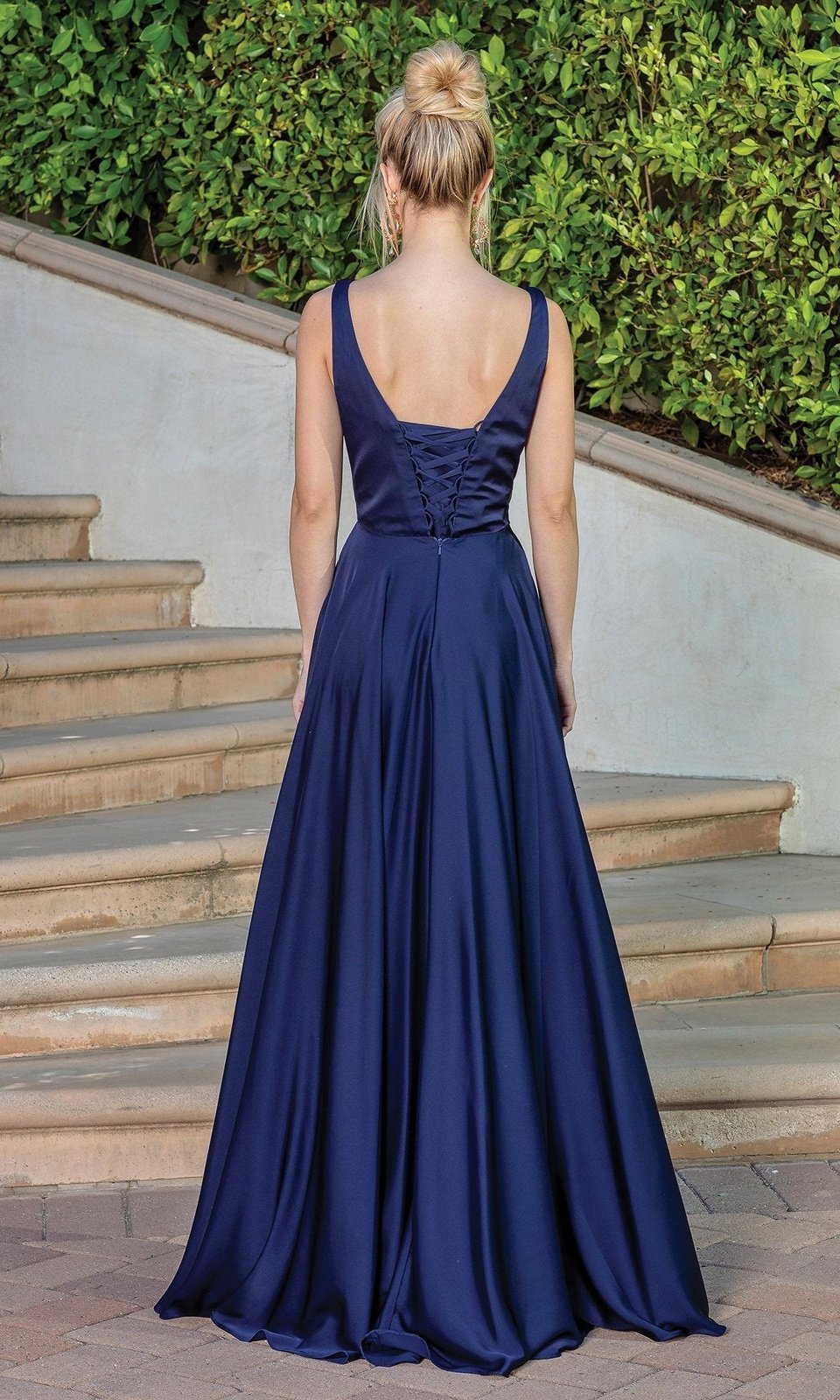 VESTIDO DE FIESTA LARGO L4262 AZUL REY - 2