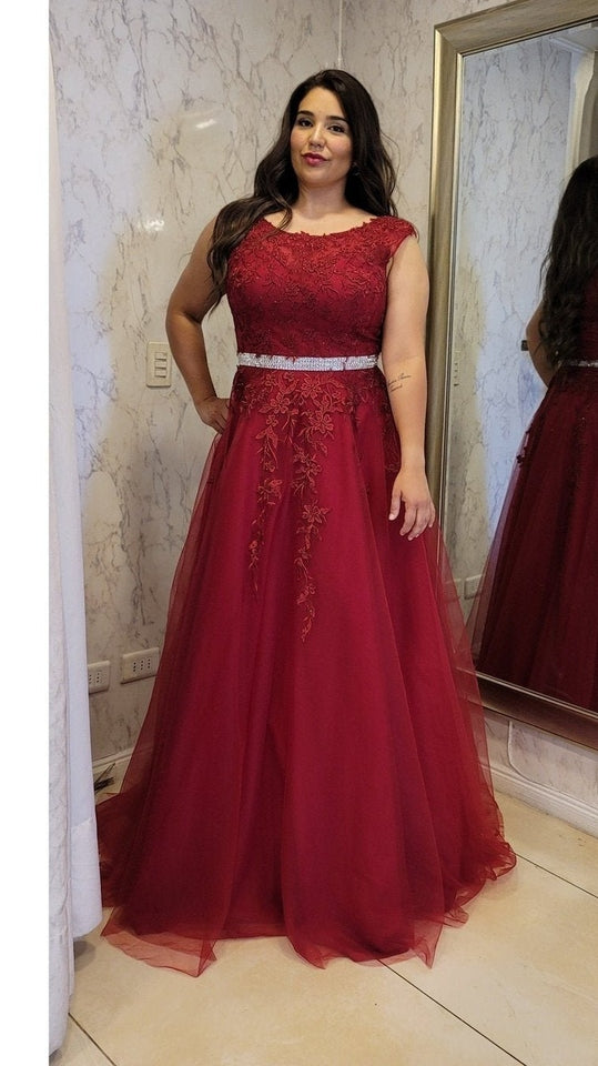 VESTIDO DE FIESTA LARGO L4245 BURDEO - 4