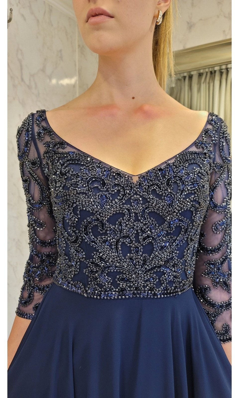 VESTIDO LARGO LMV1042 AZUL - 2
