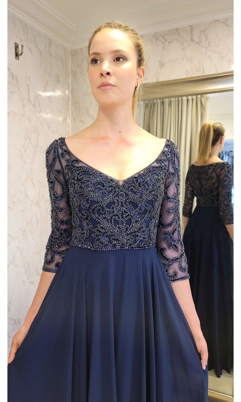VESTIDO LARGO LMV1042 AZUL - 3
