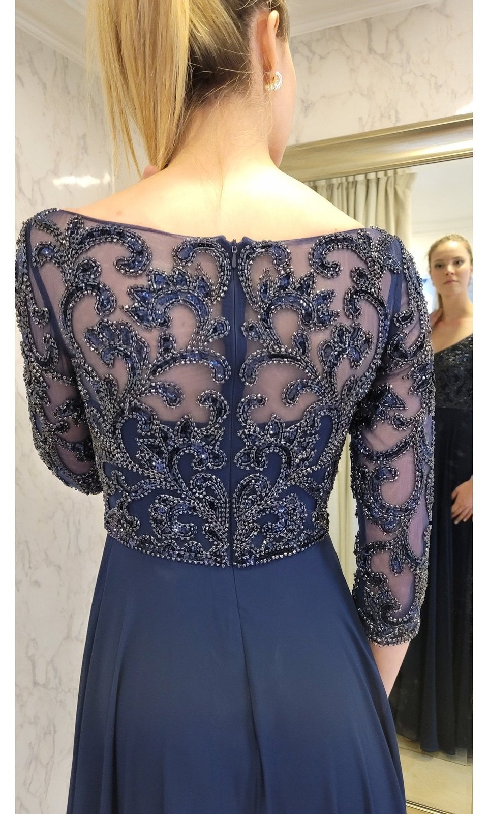 VESTIDO LARGO LMV1042 AZUL - 4