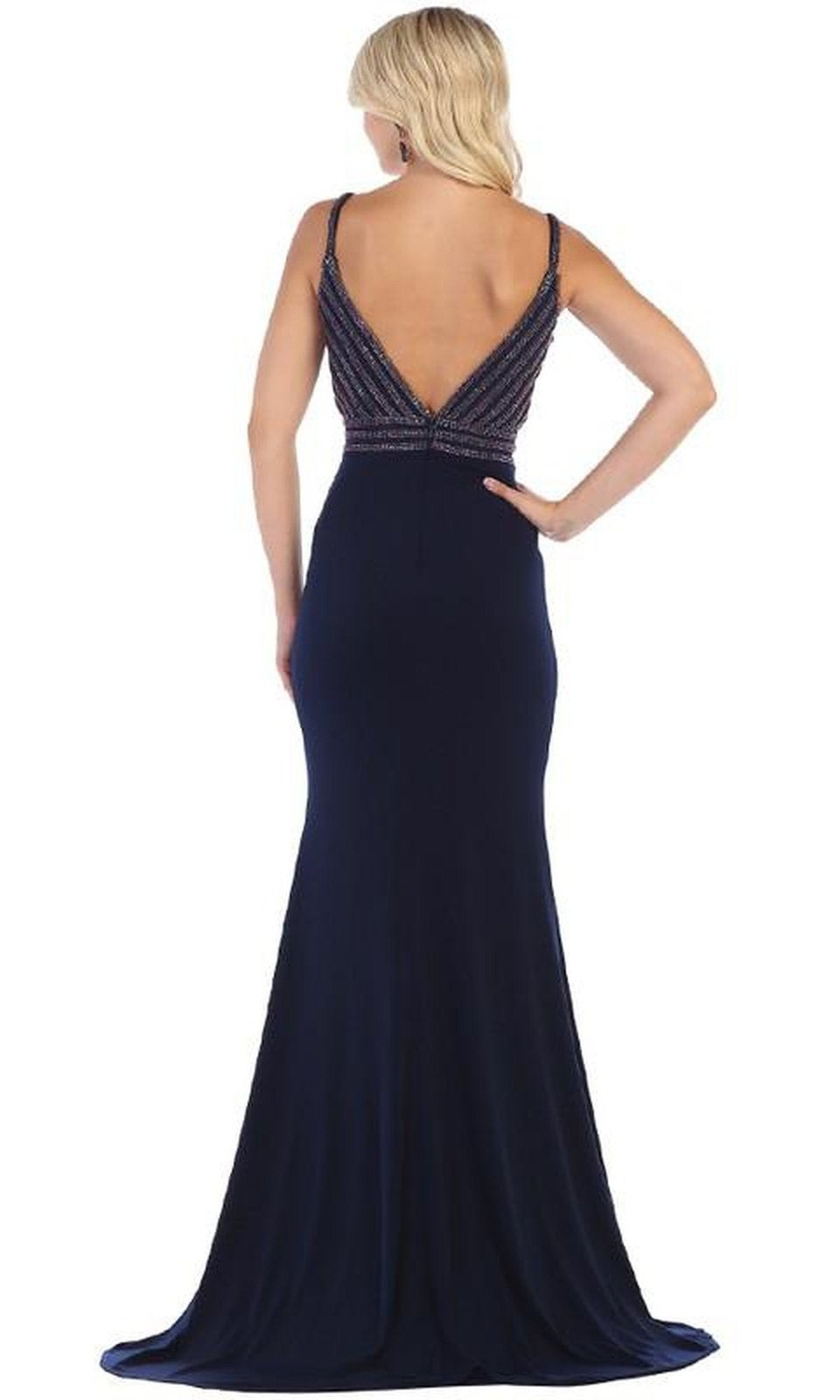 VESTIDO LARGO L1562 AZUL - 3