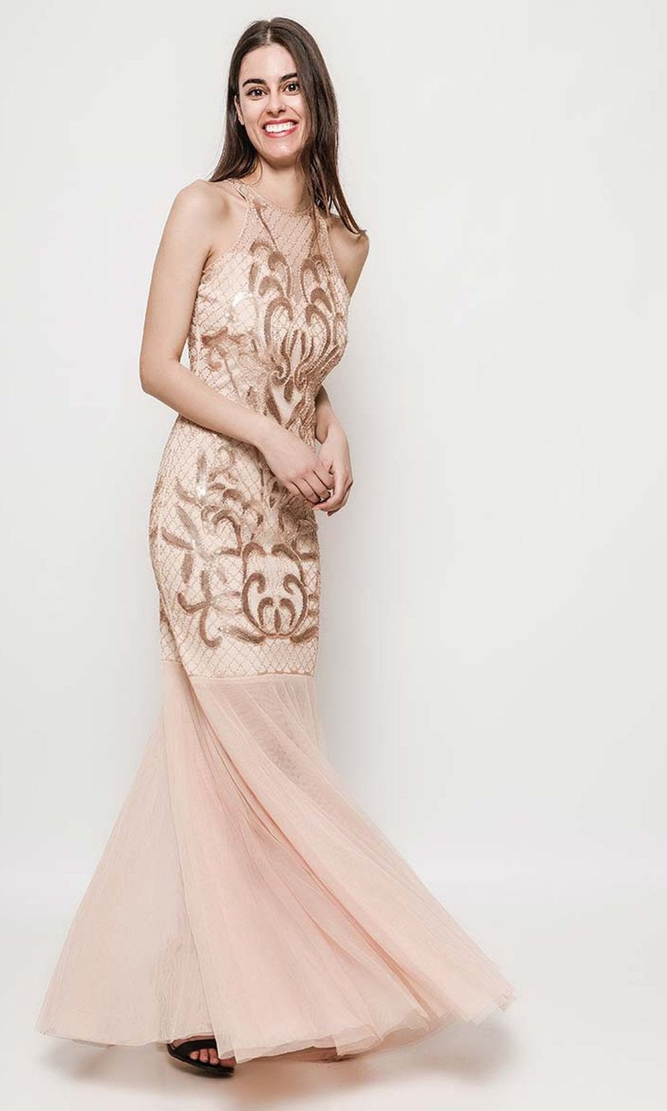VESTIDO LARGO L202939 DORADO - 2