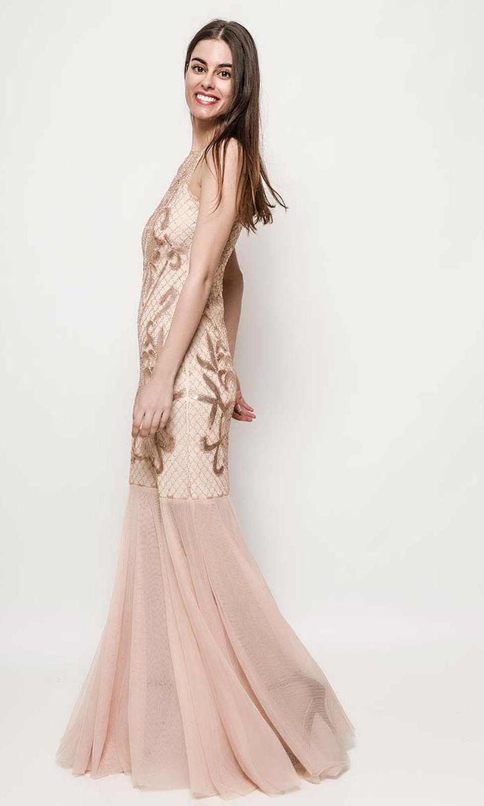 VESTIDO LARGO L202939 DORADO - 6