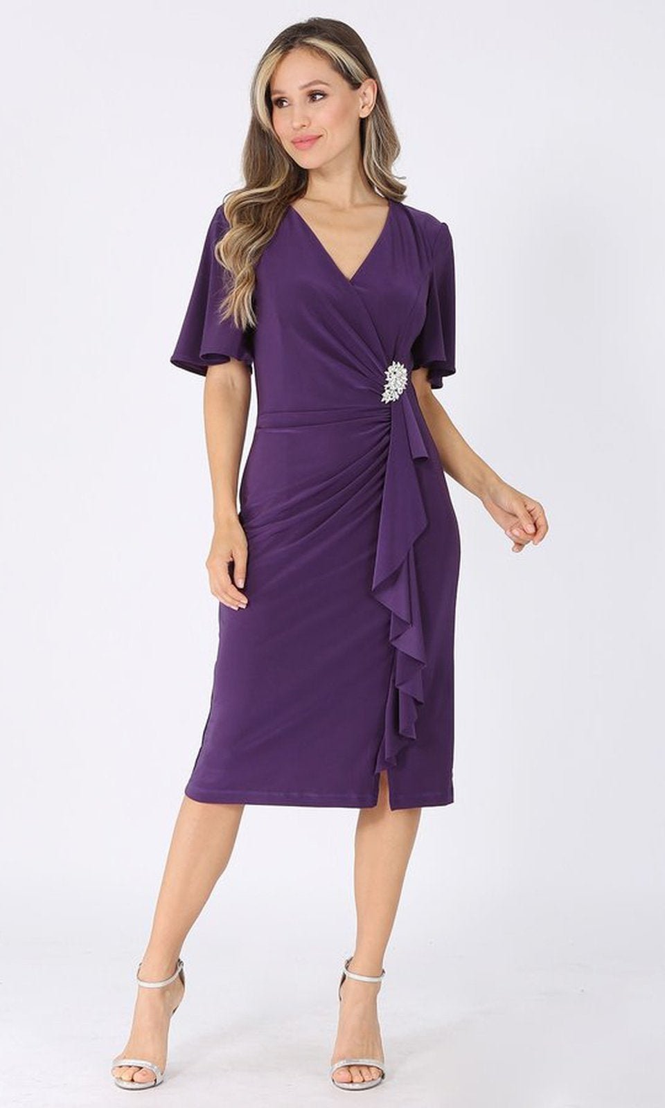 VESTIDO MEDIO M660 MORADO - 1
