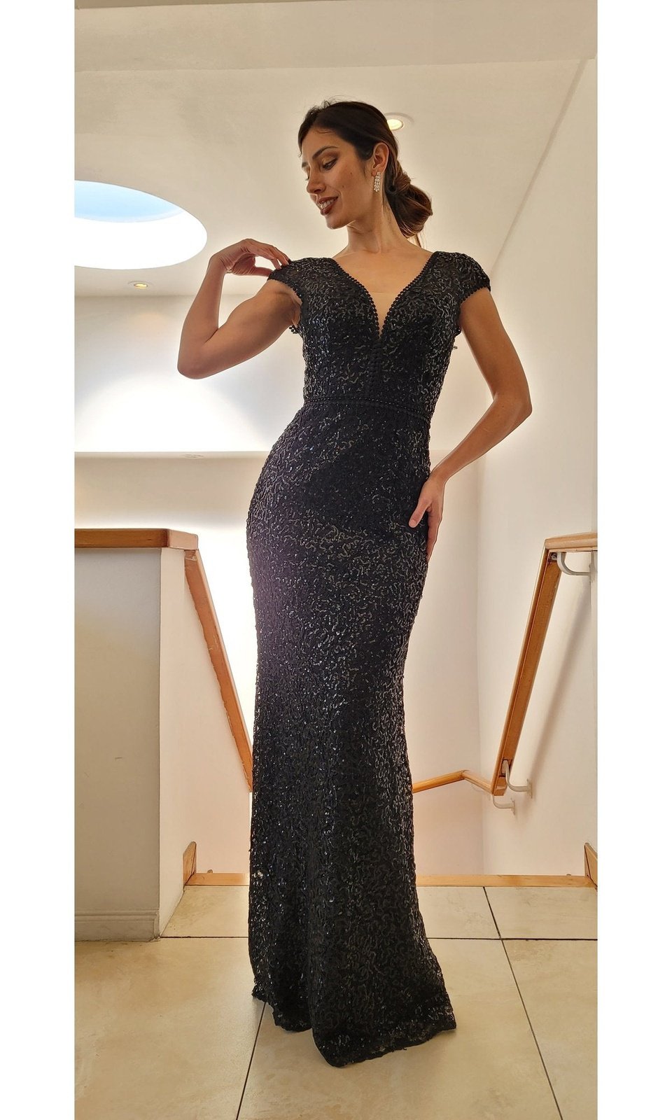 VESTIDO LARGO LMV1099 EN COLOR NEGRO - 2